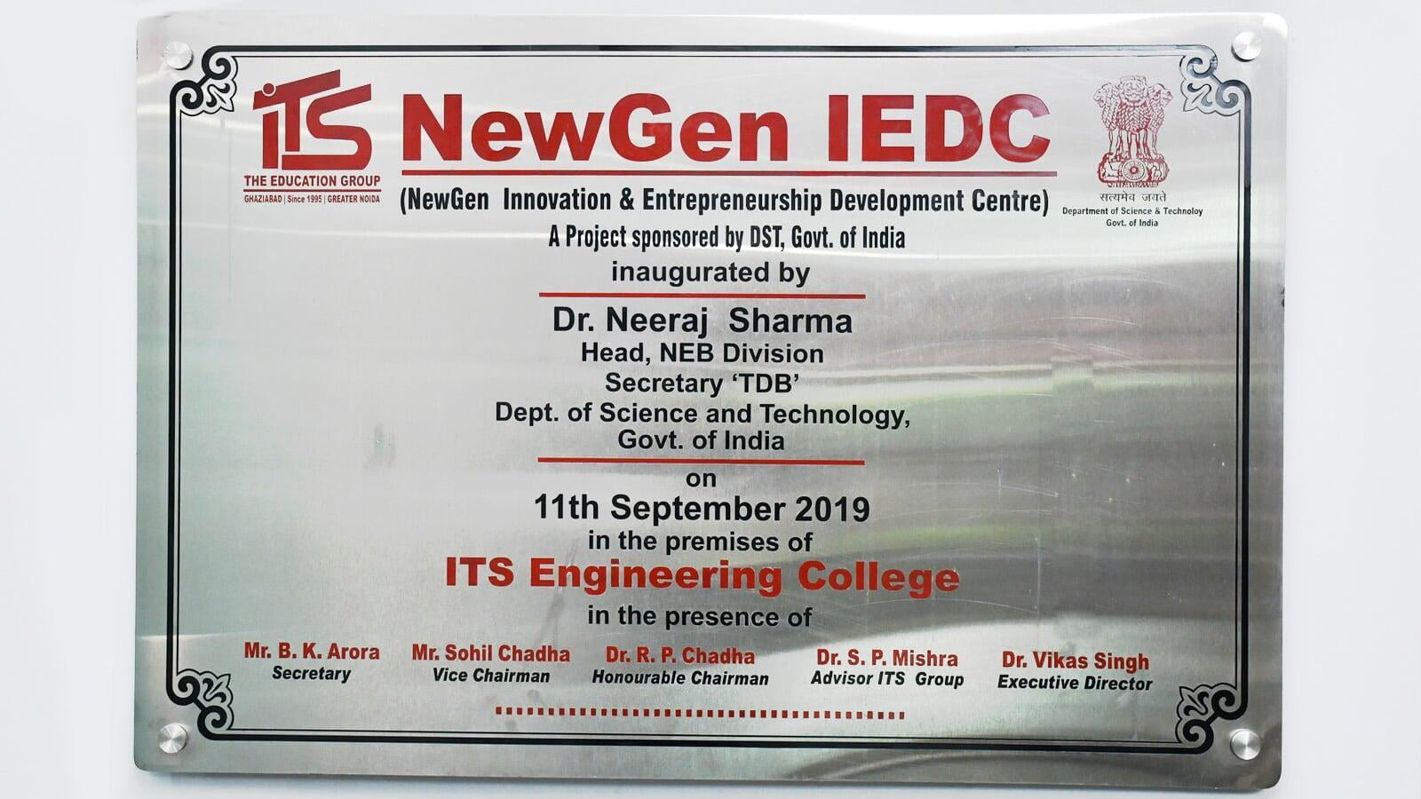 NewGen IEDC Certificate ITS