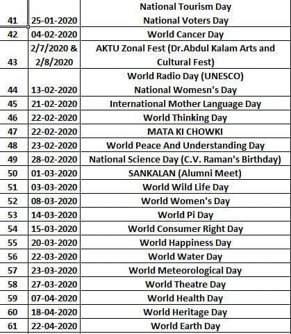 Events Calendar ITS Engineering College 
